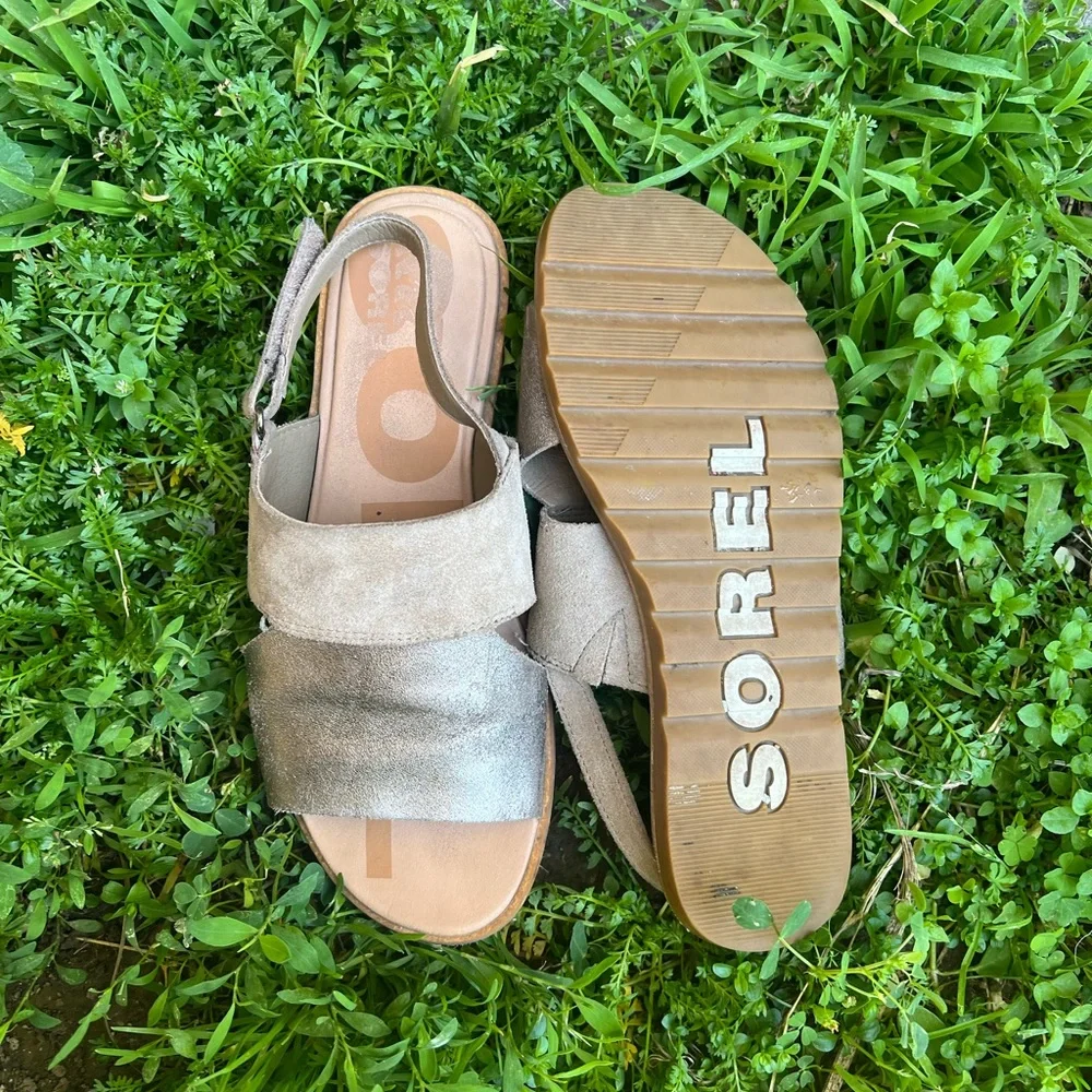 Sorel Women's Sandals in Silver and Tan